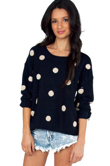 Tobi Penny for Your Dots Sweater in Navy